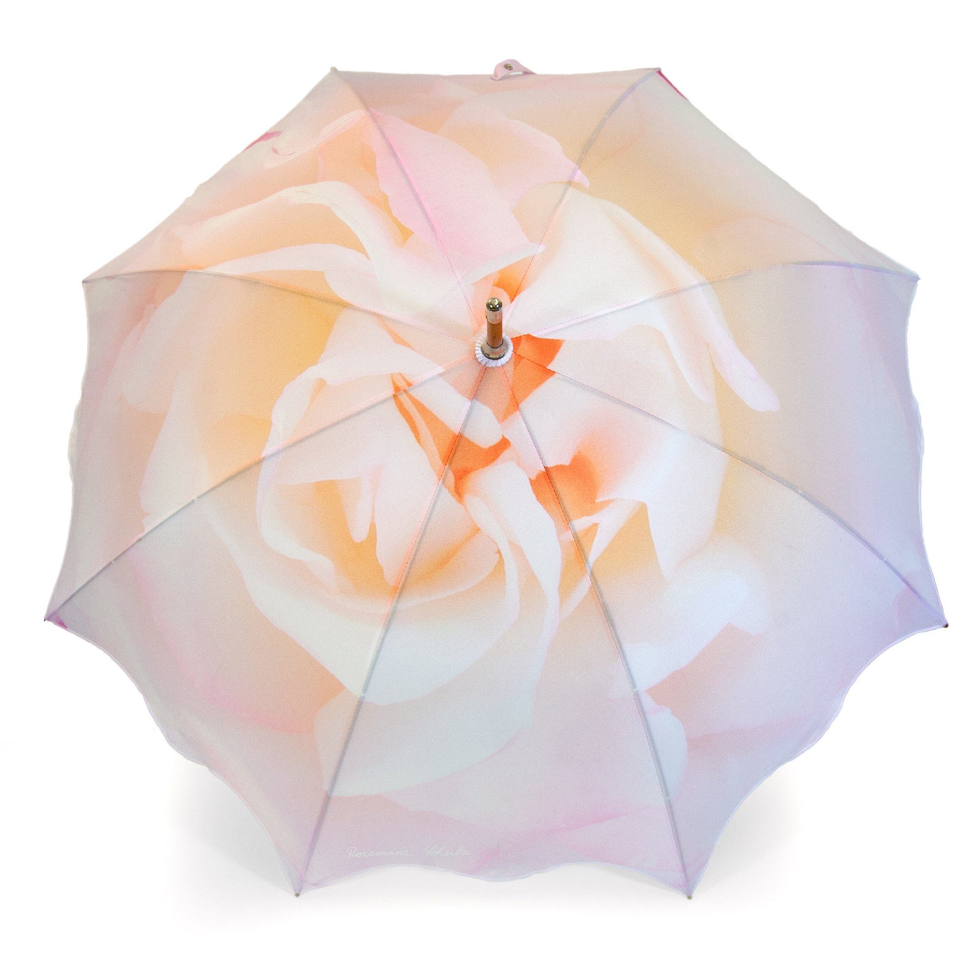 ROSEMARIE SCHULZ Heidelberg Stockregenschirm Stockschirm Motiv Rose Regenschirm für Damen champagner