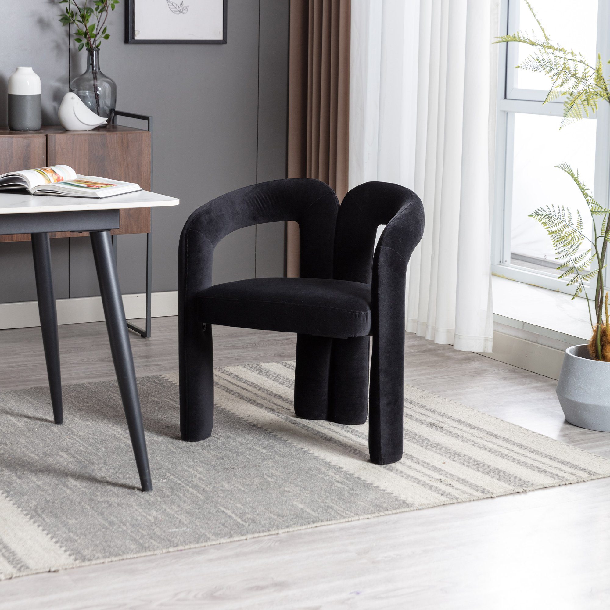 Merax Esszimmerstuhl aus Samt (2 St), Küchenstuhl,Polsterstuhl,Wohnzimmerstuhl Sessel mit Armlehne