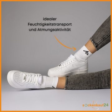 sockenkauf24 Sportsocken 10 Paar "i1R" Kurzsocken Sport Socken Tennissocken (Weiß, 47-50) Herren Damen Baumwolle - 10301
