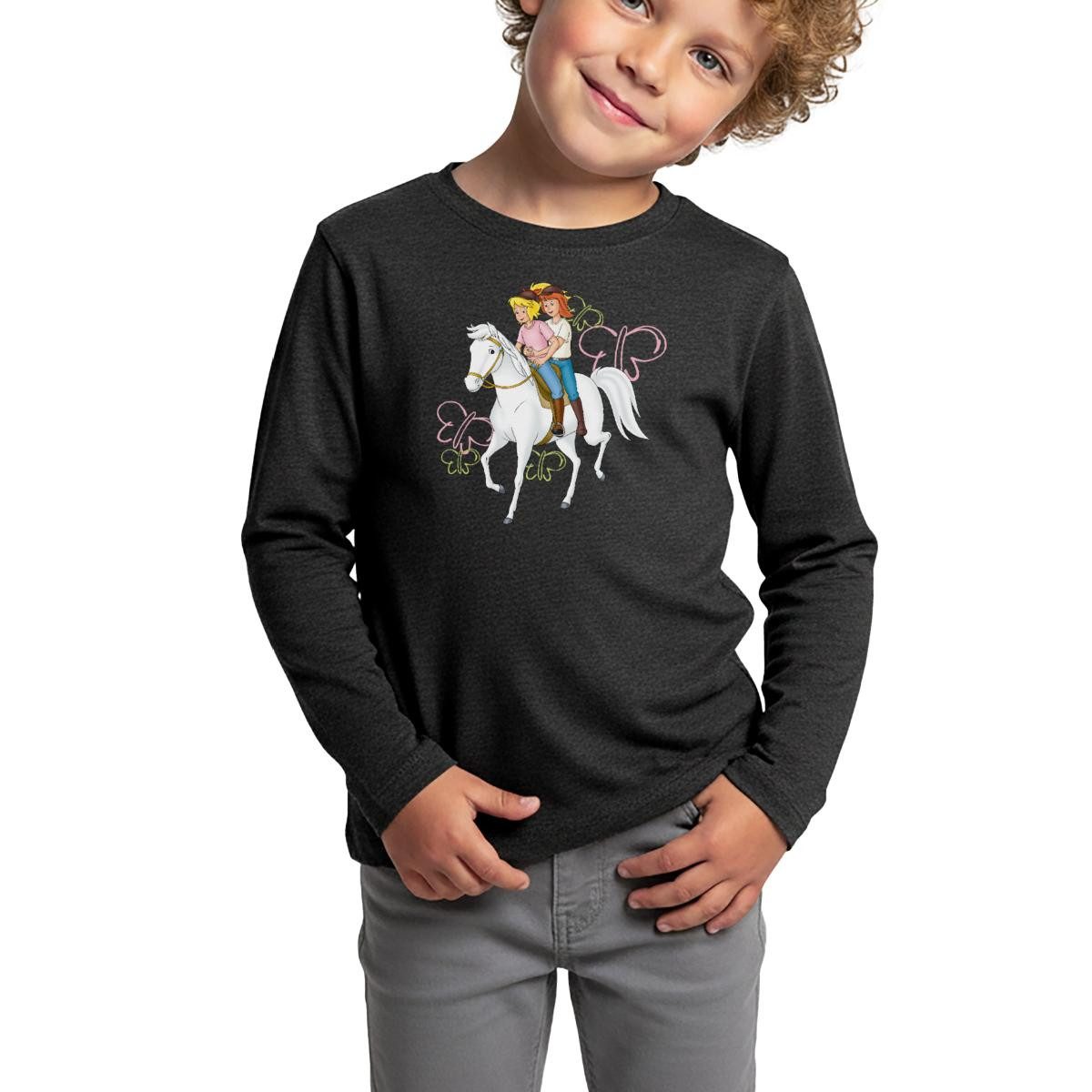 Spreadshirt T-Shirt Bibi Und Tina Reiten Auf Stute Sabrina Kinder Premium Langarmshirt (1-tlg)
