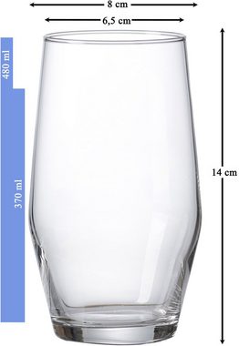 Ritzenhoff & Breker Longdrinkglas Salsa, Glas, robust und kristallklar, 6-teilig