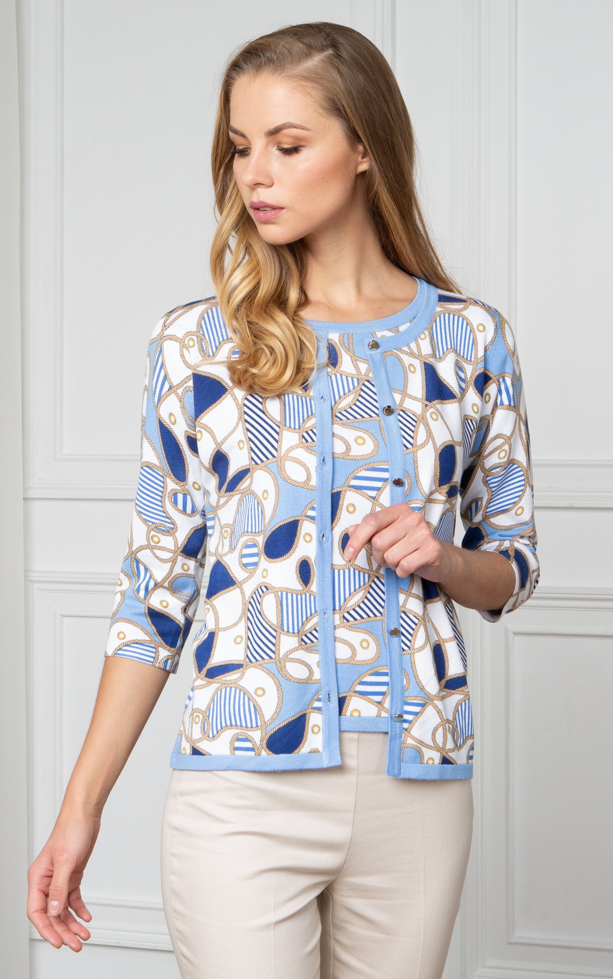 Passioni Cardigan Twinset mit Marine-Seil- und günstig online kaufen