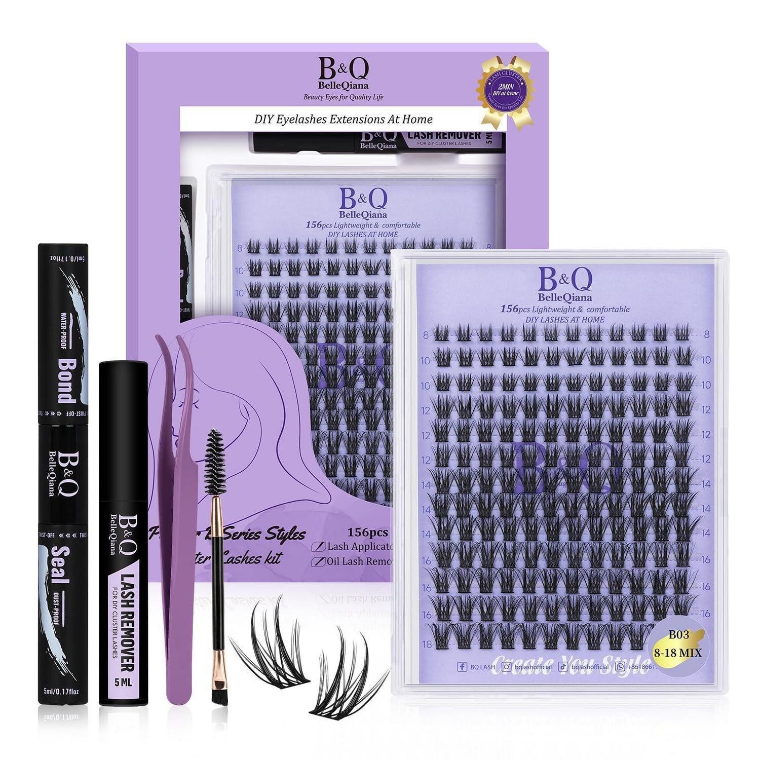 LuxusKollektion Einzelwimpern Lash Extension Set 156 Mix 8-16mm DIY