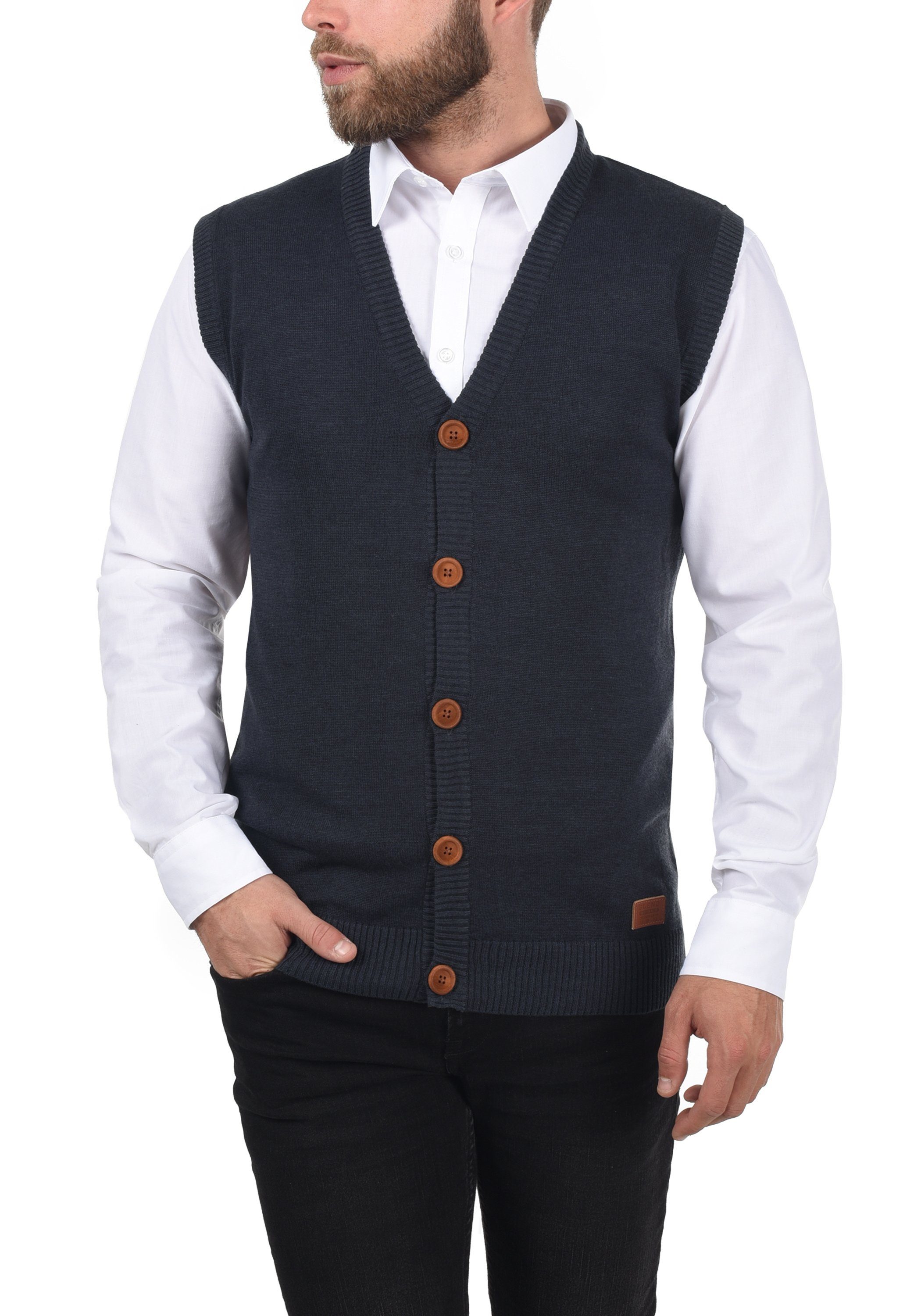 Blend Pullunder BHLennardo Stilvoller Pullunder mit Holzknopf-Leiste günstig online kaufen