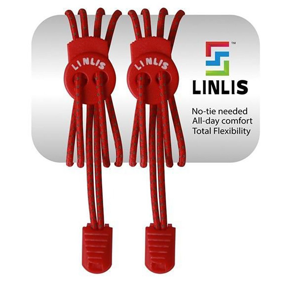 LINLIS Schnürsenkel Elastische Schnürsenkel ohne zu schnüren LINLIS Stretch FIT Komfort mit 27 prächtige Farben, Wasserresistenz, Strapazierfähigkeit, Anwenderfreundlichkeit Rot-2