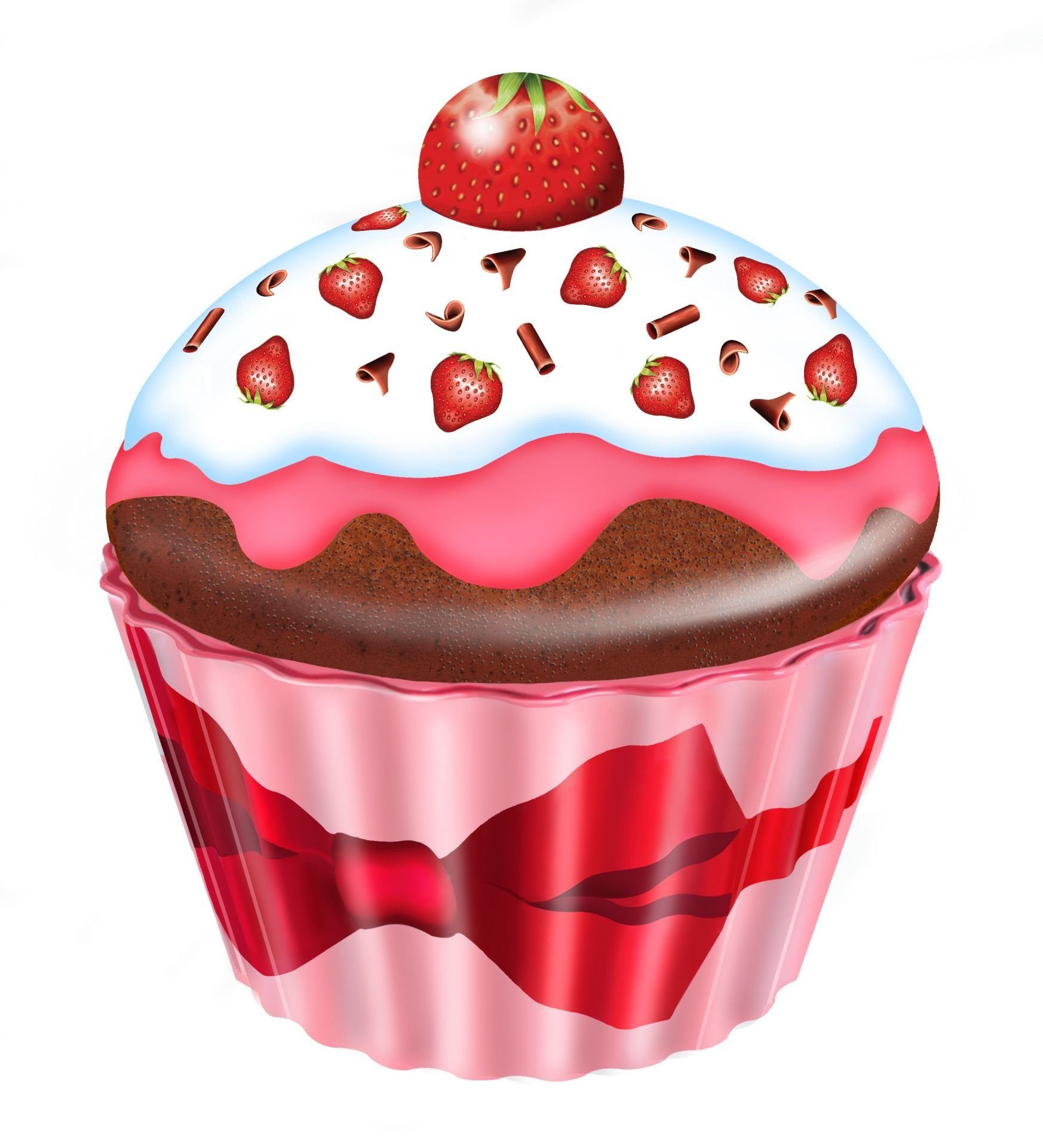 MediMuc Keksdose Cupcake groß Erdbeeren, Metall