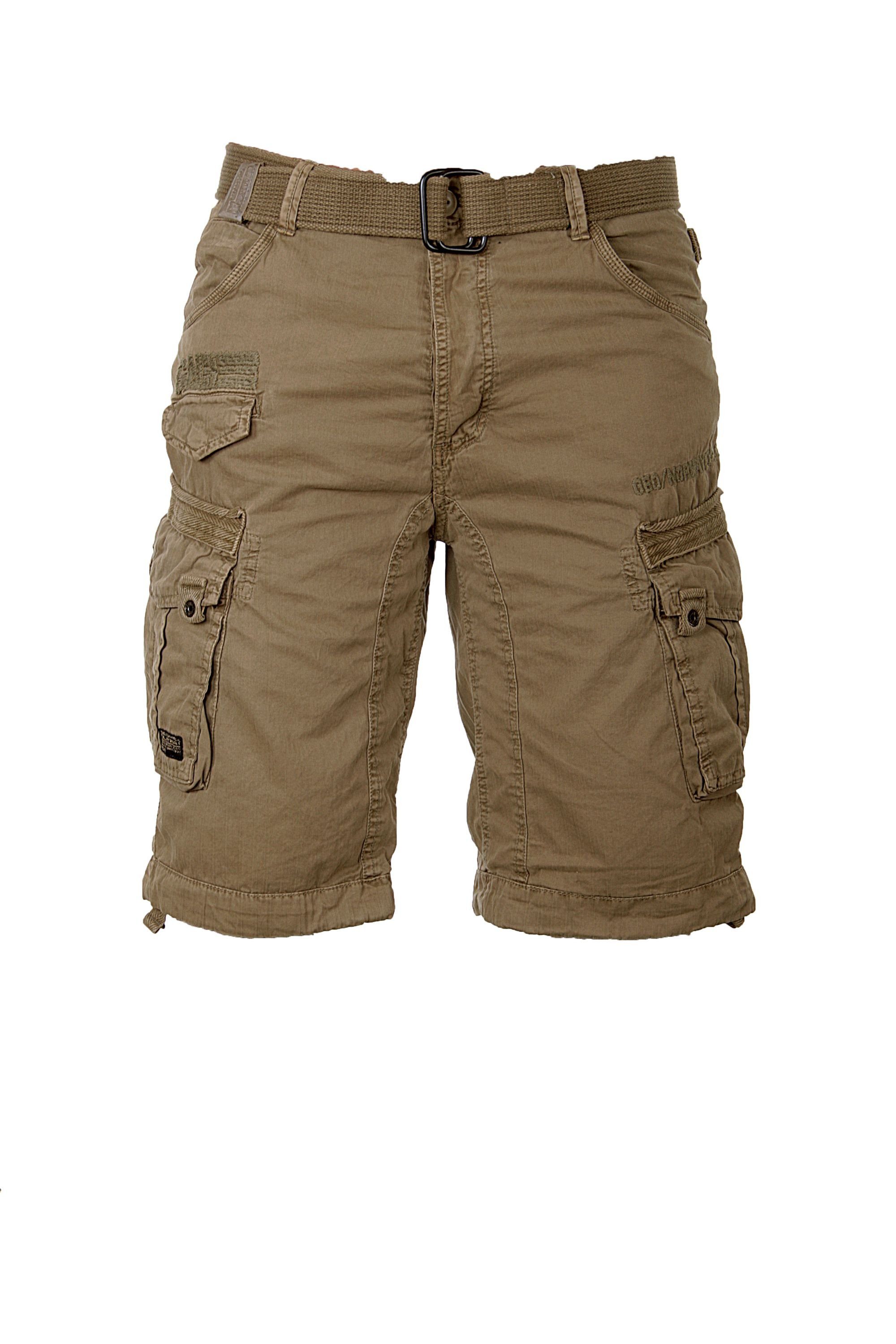 Geographical Norway Shorts Herren Cargo Shorts kurze Hose Short Bermuda Knielang Gürtel Sommer