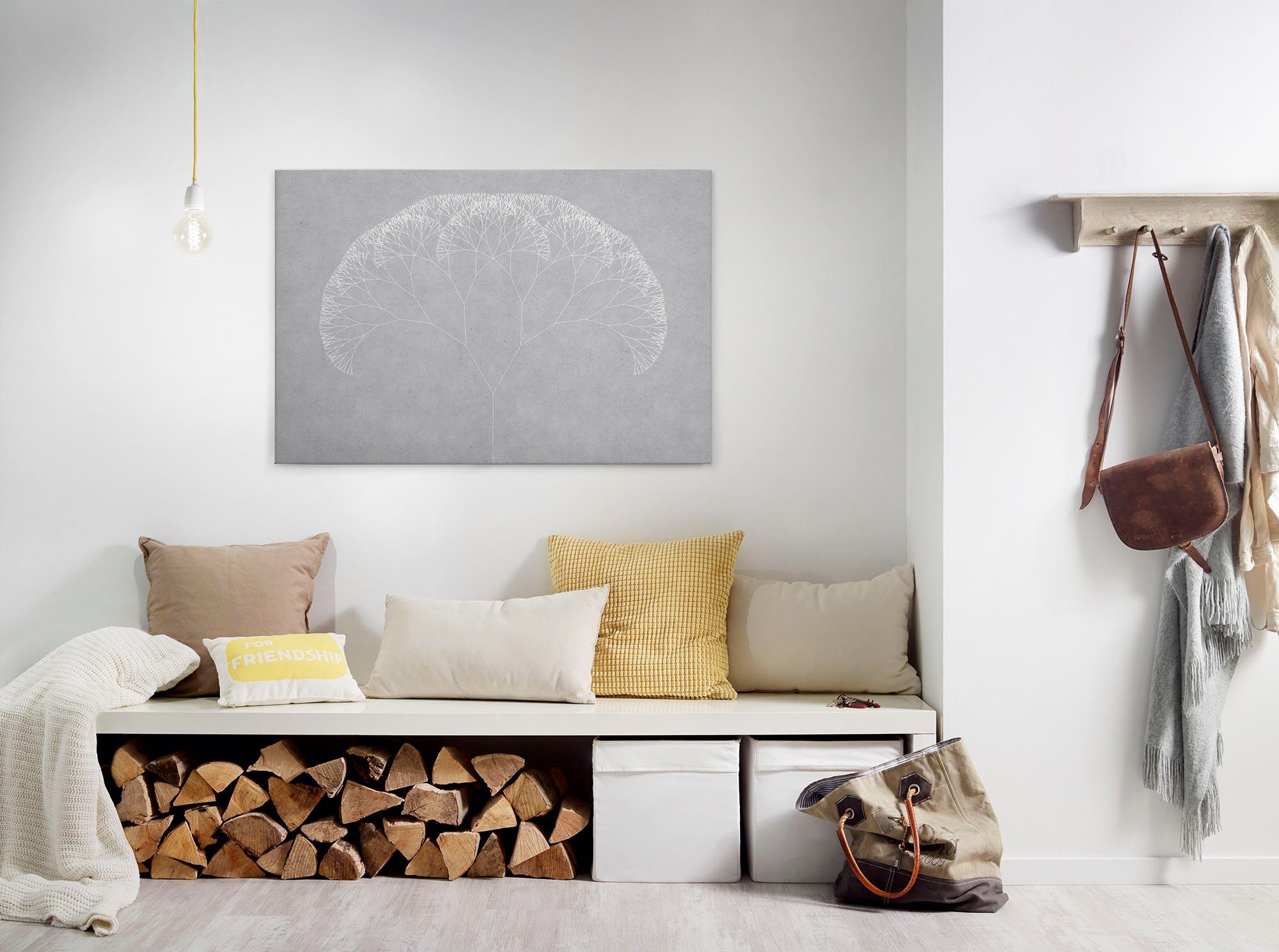 A.S. Création Leinwandbild trees 4, Abstrakt, Kinder, Kunst (1 St), Keilrahmen Bild Baum Grafisch Leinwand-Bild Wohnzimmer modern Wandbild