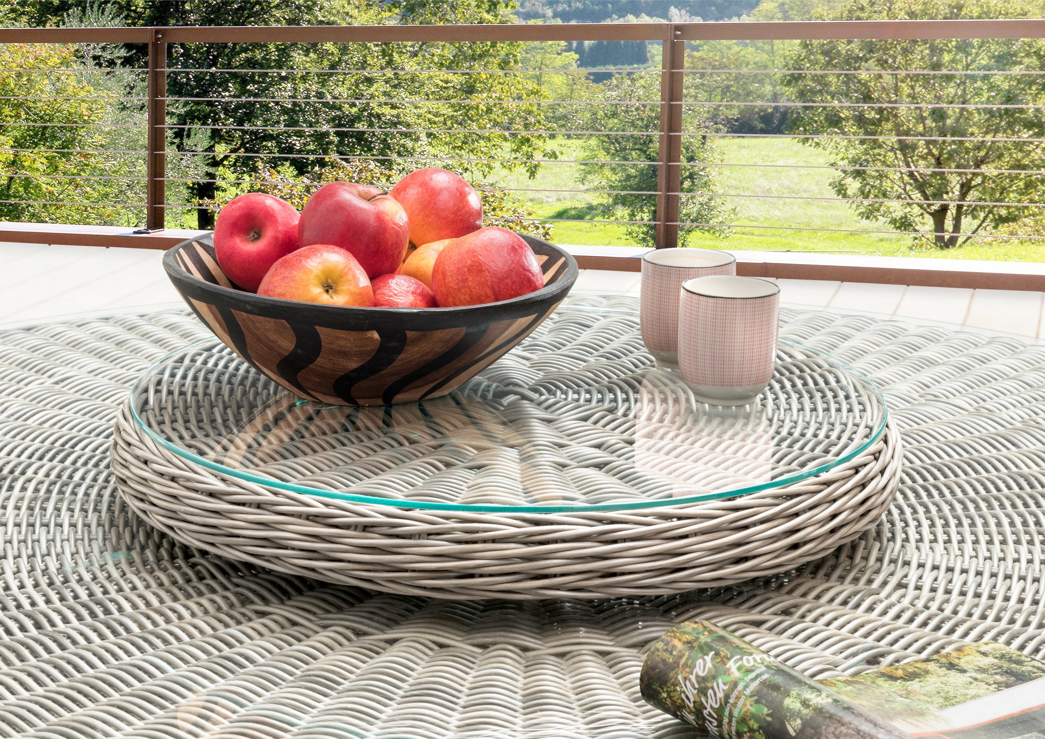 Destiny Drehteller LUNA, Aluminium, Polyrattan