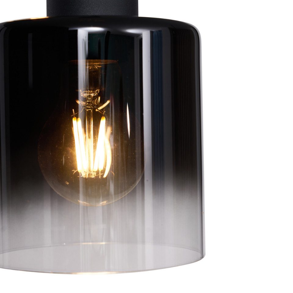 Qazqa Pendelleuchte Dame, ohne Leuchtmittel, E27, Schwarz, Modern, Glas, 3- günstig online kaufen