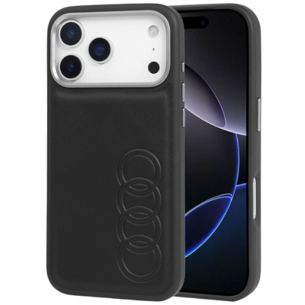 Audi Handyhülle iPhone 17 Pro Kunstleder TT MagSafe schwarz Logo 6,3 Zoll, Kantenschutz
