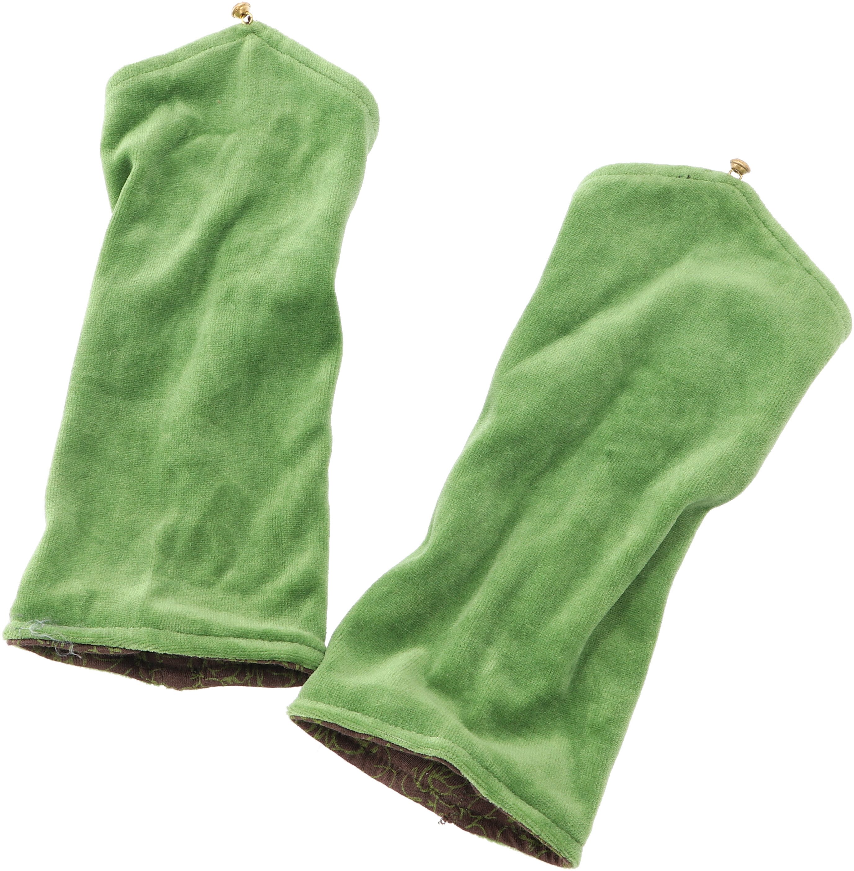 Guru-Shop Strickhandschuhe Handstulpen aus Samtstoff, Wendestulpen,.. günstig online kaufen