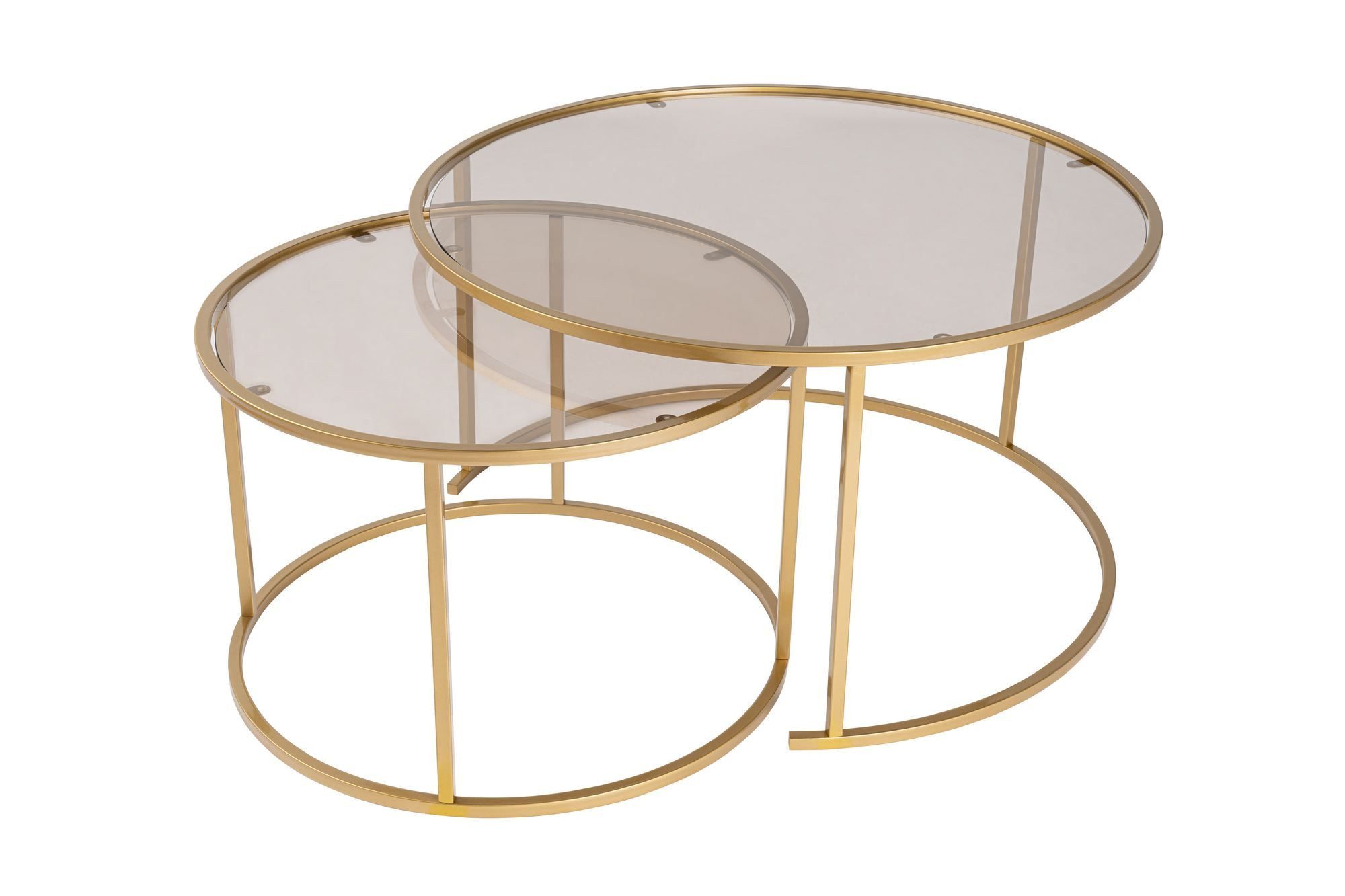 Skye Decor Couchtisch Aurum (Set, 2-St., 2 Tische), Runde Glasplatten
