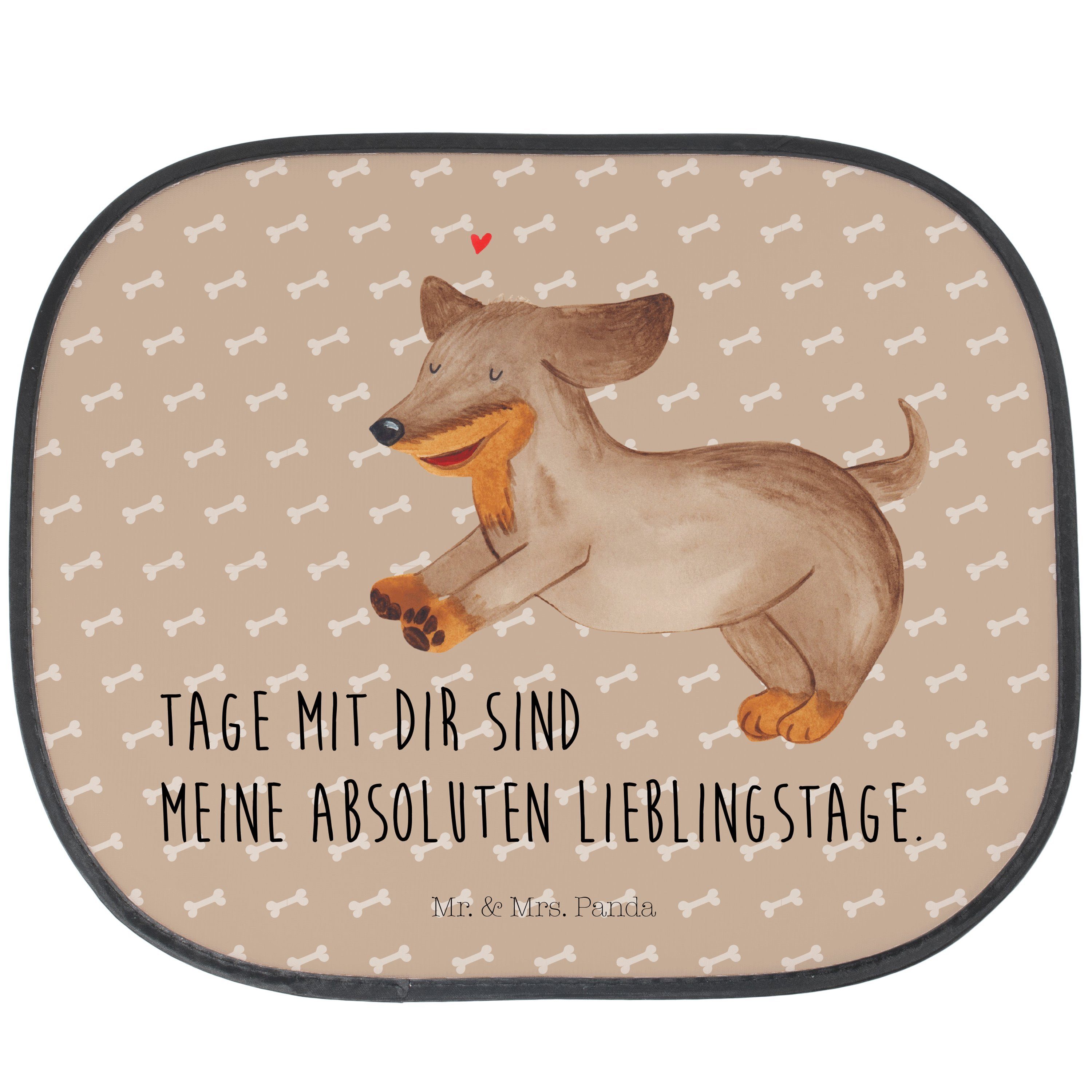 Sonnenschutz Hund Dackel fröhlich - Hundeglück - Geschenk, Haustier, Sonnenschutz, Mr. & Mrs. Panda, Seidenmatt