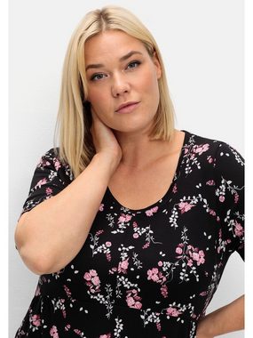 Sheego Shirtkleid Große Größen mit Allover-Blumendruck