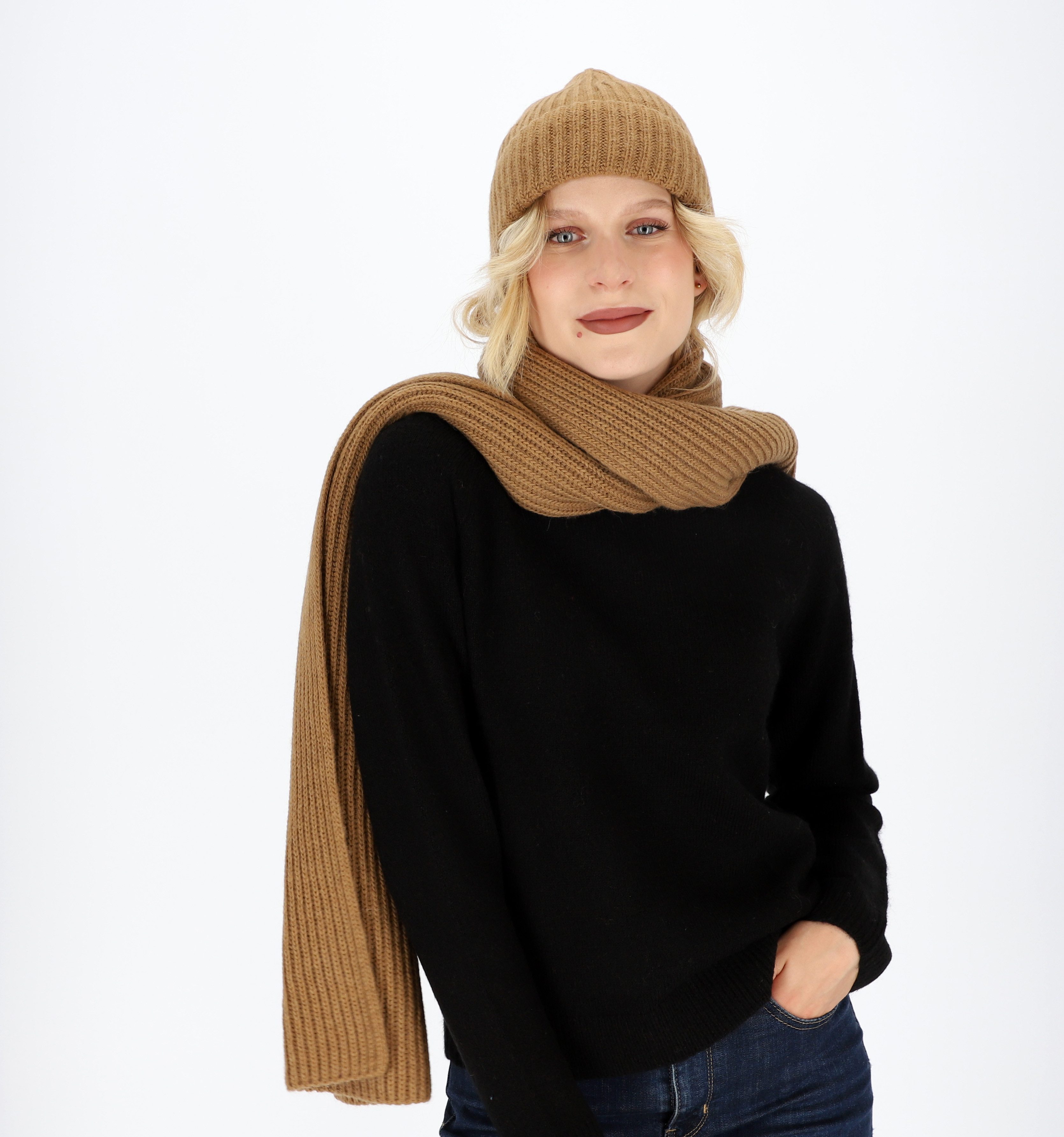 halsüberkopf Accessoires Strickschal Schal mit Rippe, günstig online kaufen