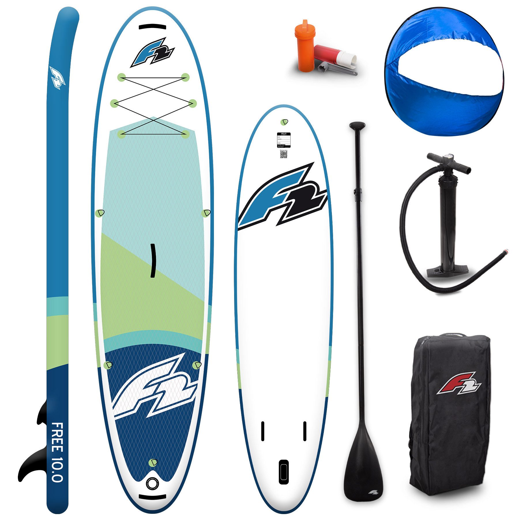 F2 SUP-Board F2 Stand up Paddle Board FREE - Round Sail - SET SUP 11,6 Aqua, Stand up paddle board