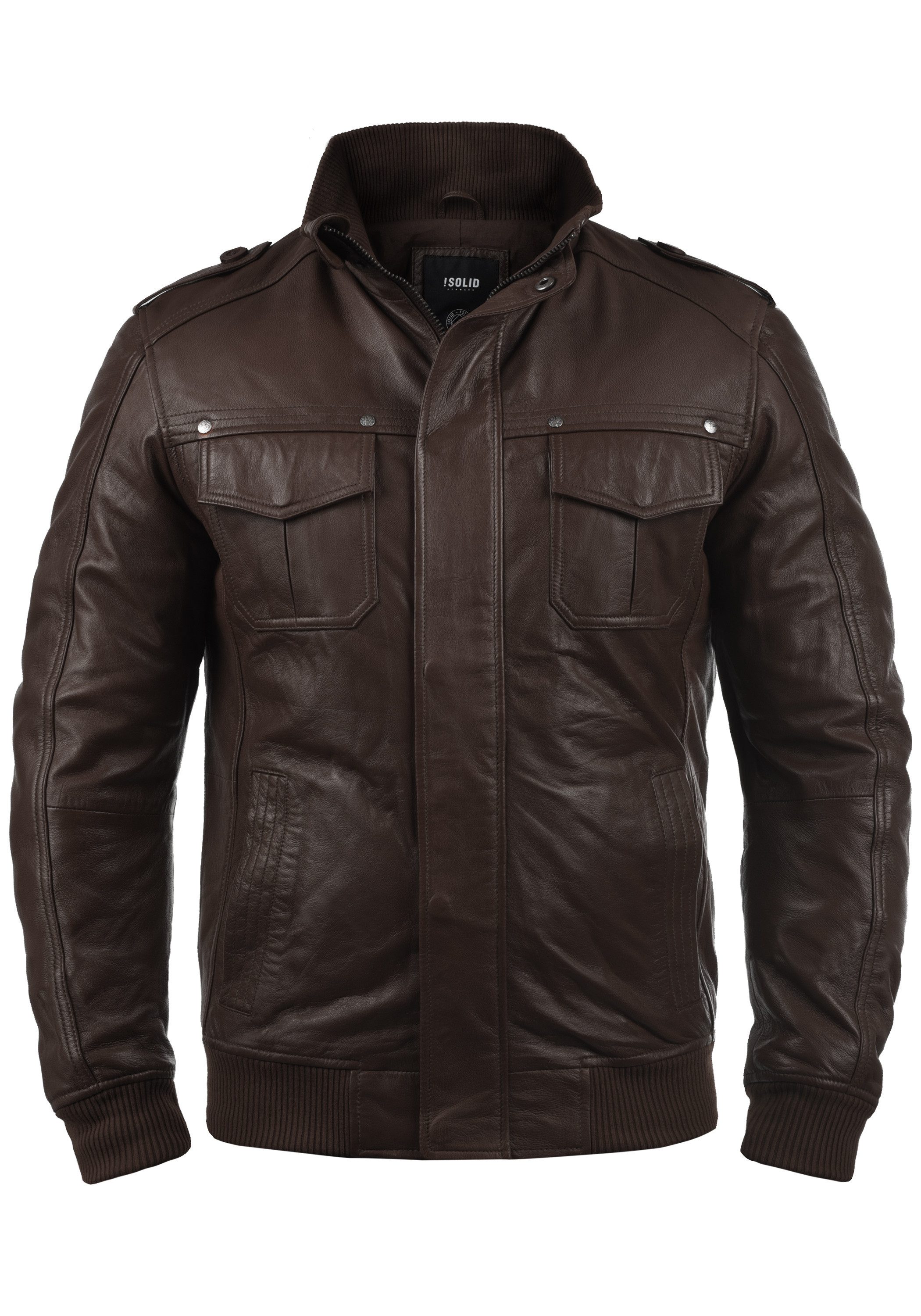 !Solid Lederjacke SDCamash Lässige Bikerjacke mit Stehkragen