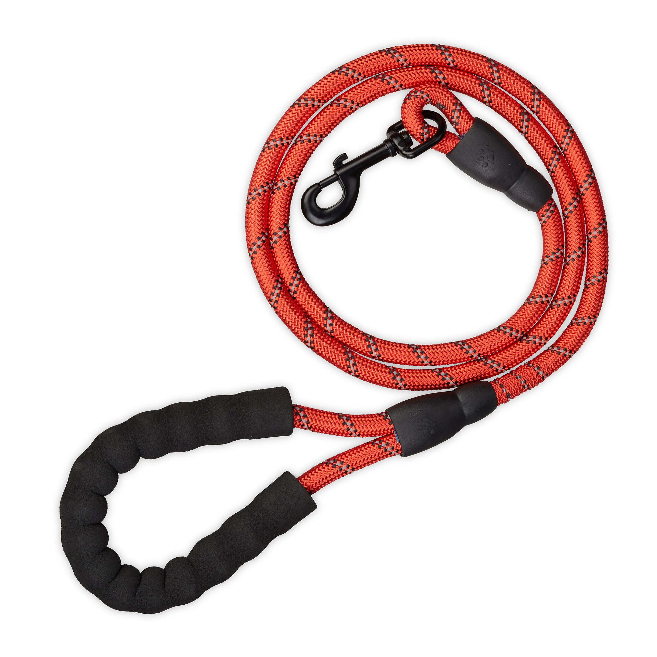 relaxdays Hundeleine Gepolsterte Hundeleine rot 150 cm, Nylon (1-tlg) von RELAXDAYS