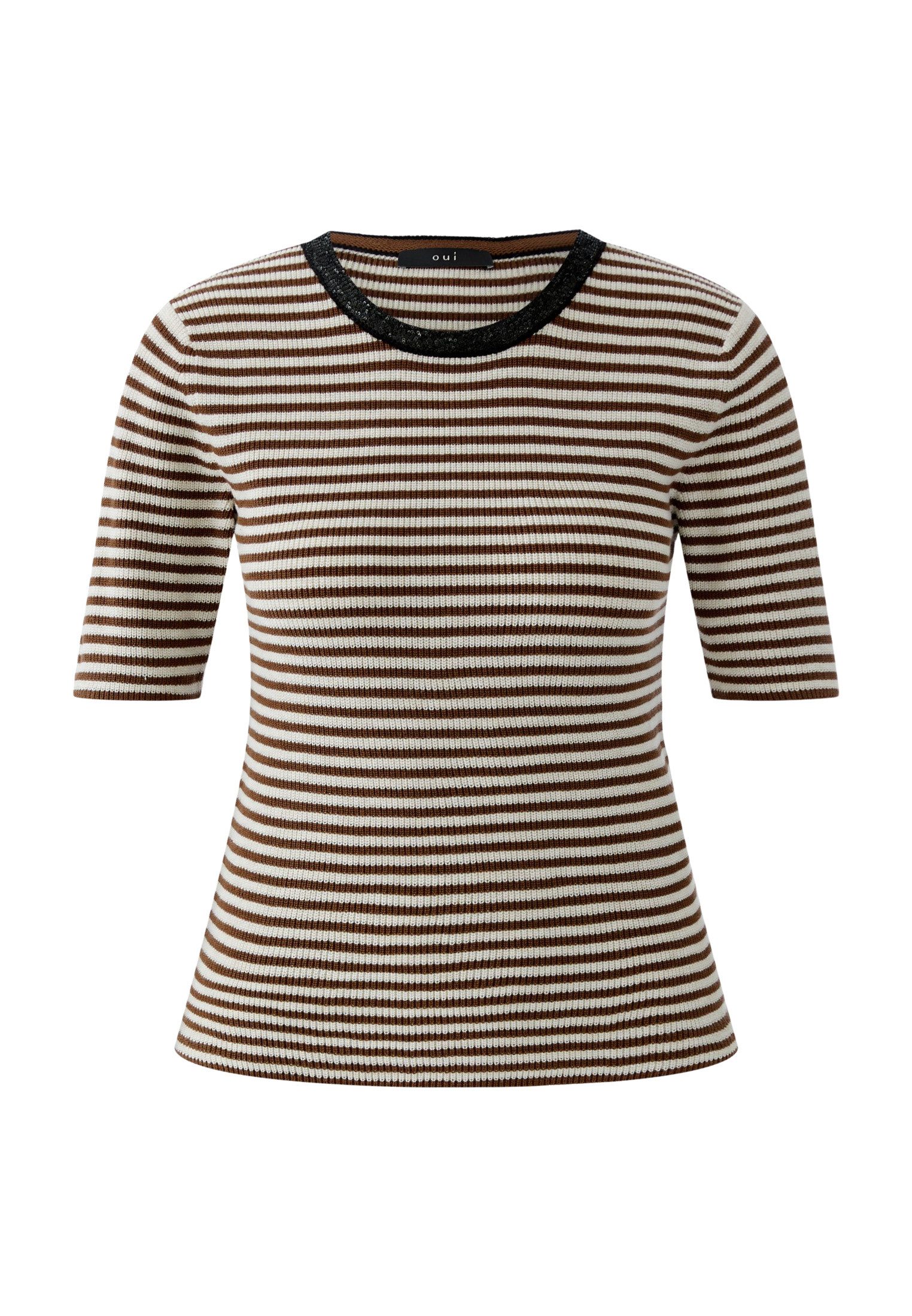 Oui Rundhalspullover Pullover