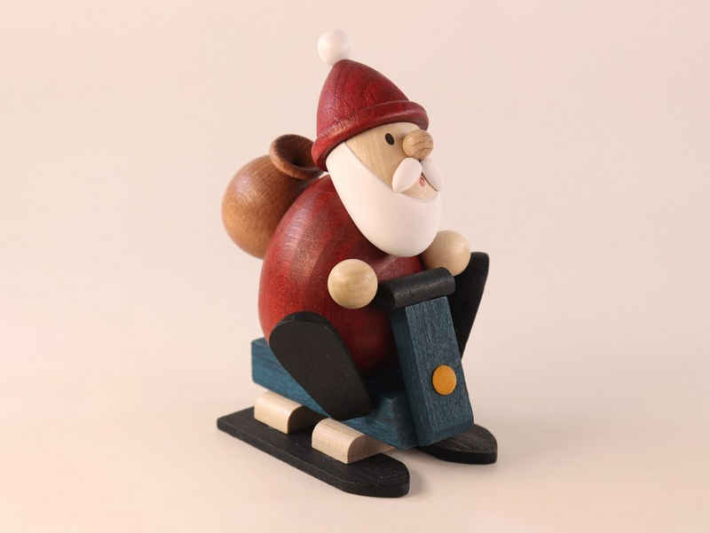 Ullrich Kunsthandwerk Weihnachtsmann Geschenkeset Weihnachtsmann mit Snowmobil, 7 cm, Klarsicht Geschenkbox