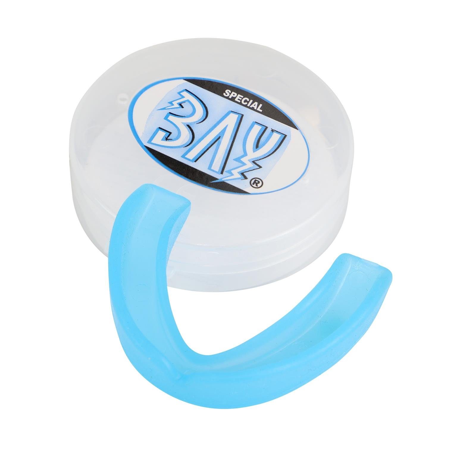 BAY-Sports Zahnschutz Zahnschützer Klick Box Mundschutz blau Kinder, Kids bis 12 Jahre