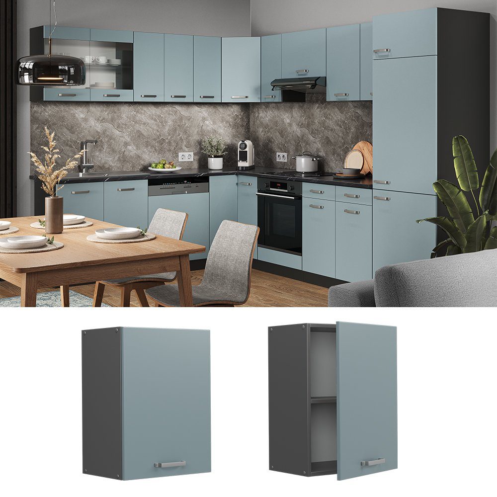 Vicco Hängeschrank R-Line, Blau-Grau/Anthrazit, 45 cm günstig online kaufen