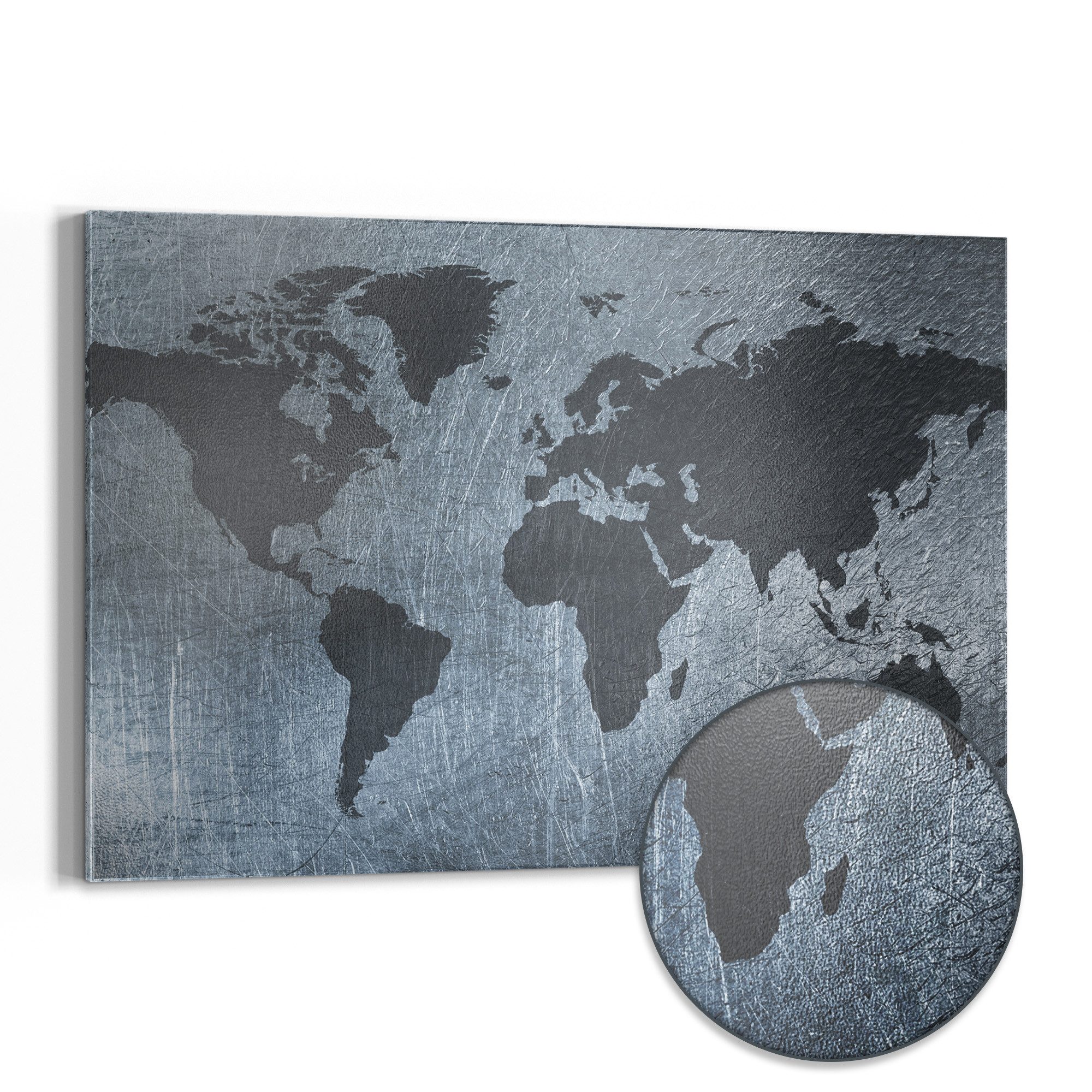 DEQORI Magnettafel 'Geschmiedete Welt', Metall Whiteboard für alle Magnete, Magnetboard magnetisch