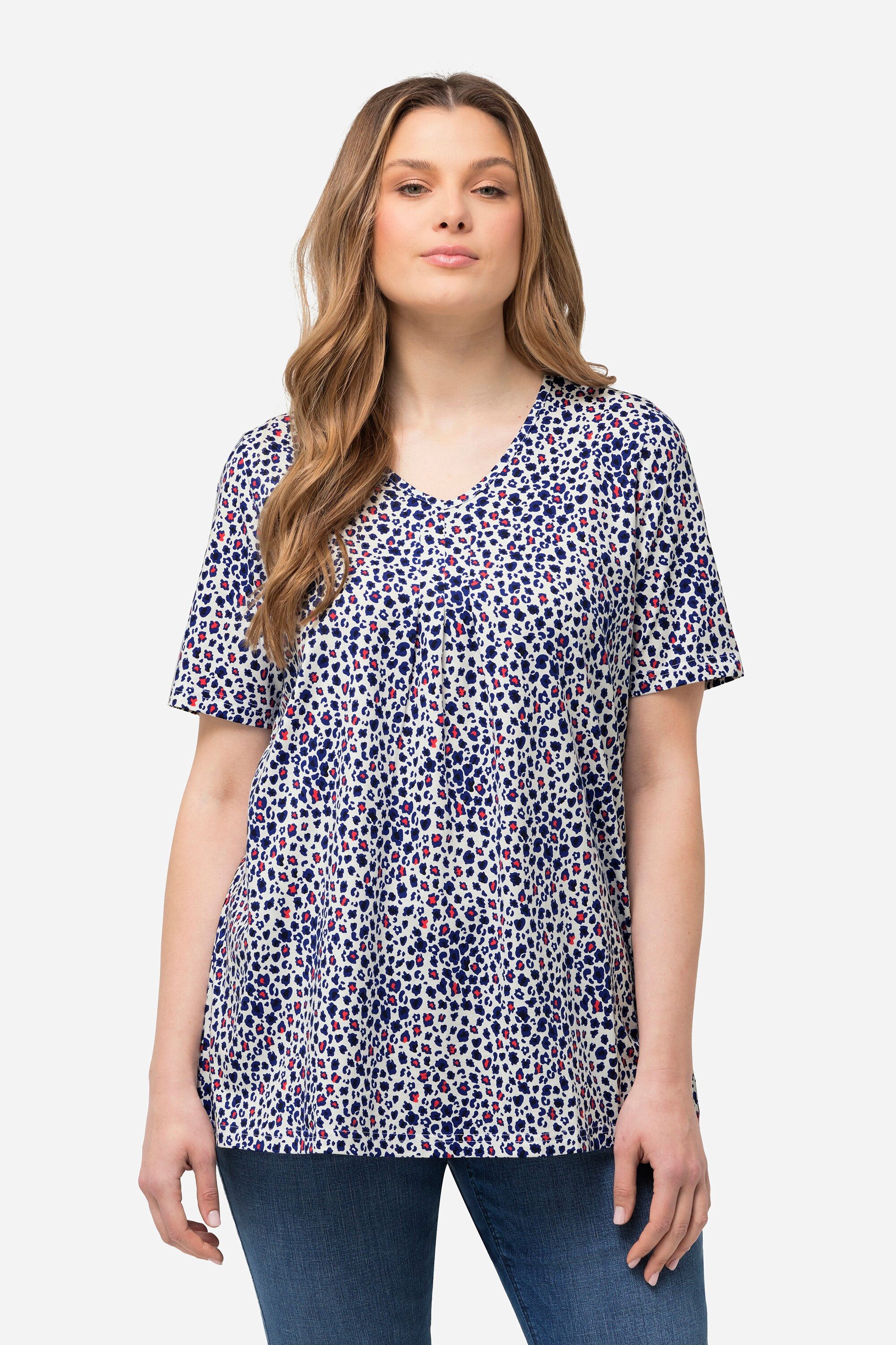 Ulla Popken T-Shirt T-Shirt Zierfalten A-Linie günstig online kaufen