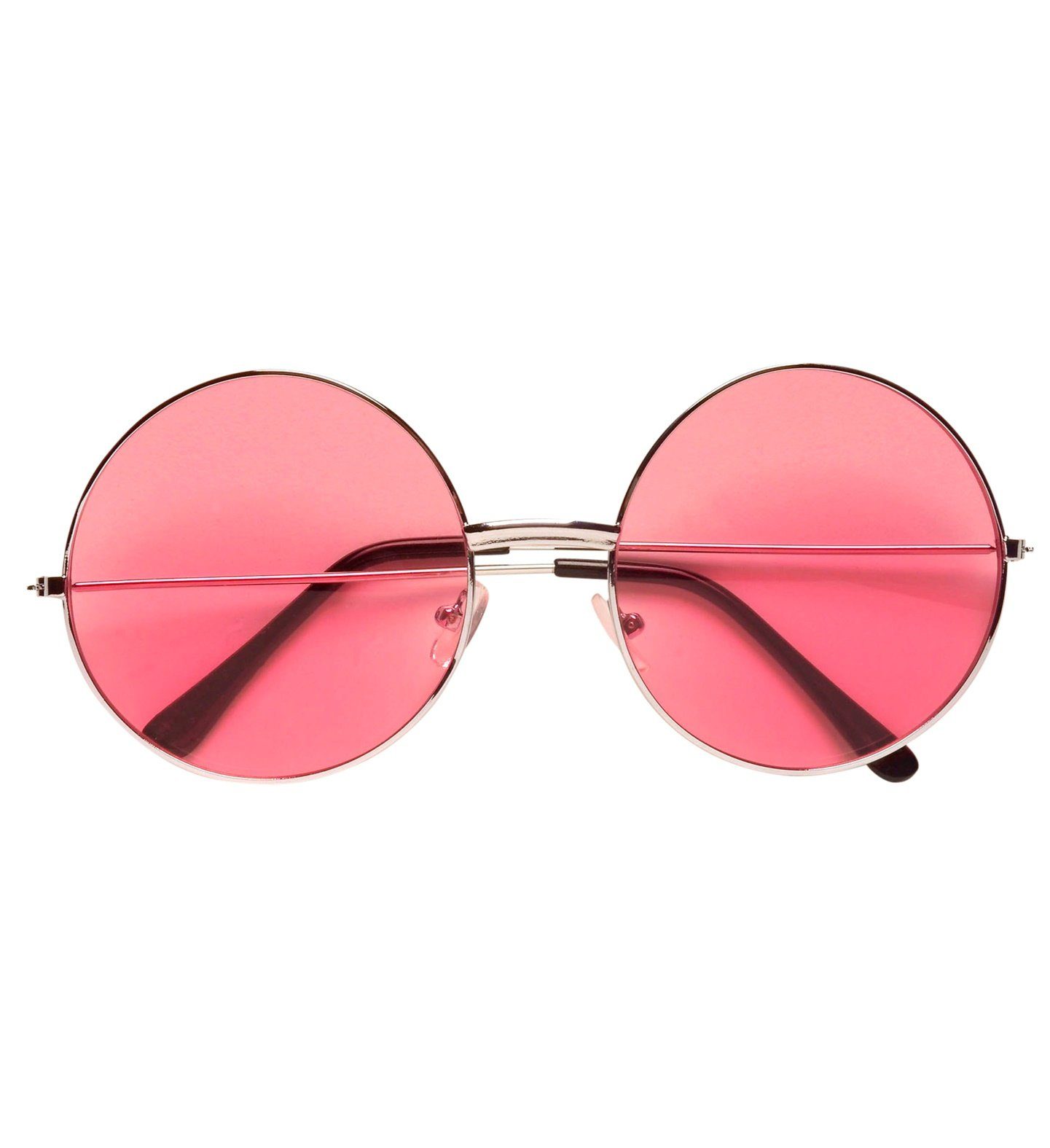 Widmann S.r.l. Verkleidungsmaske 'Hippie' Partybrille XL - Rund, Pink