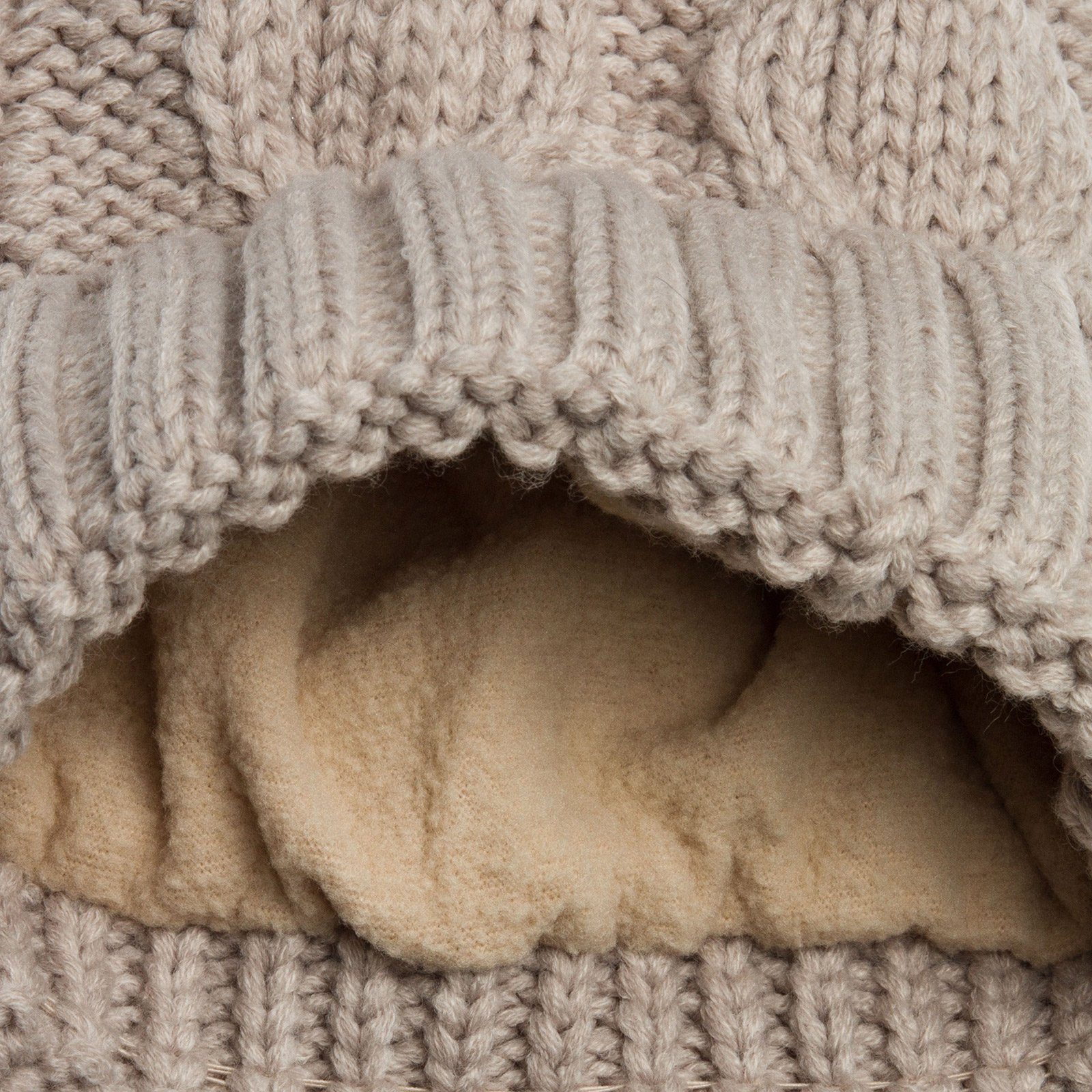 Caspar Bommelmütze MU163 Damen Strickmütze mit Kunstfell Bommel und klassis günstig online kaufen