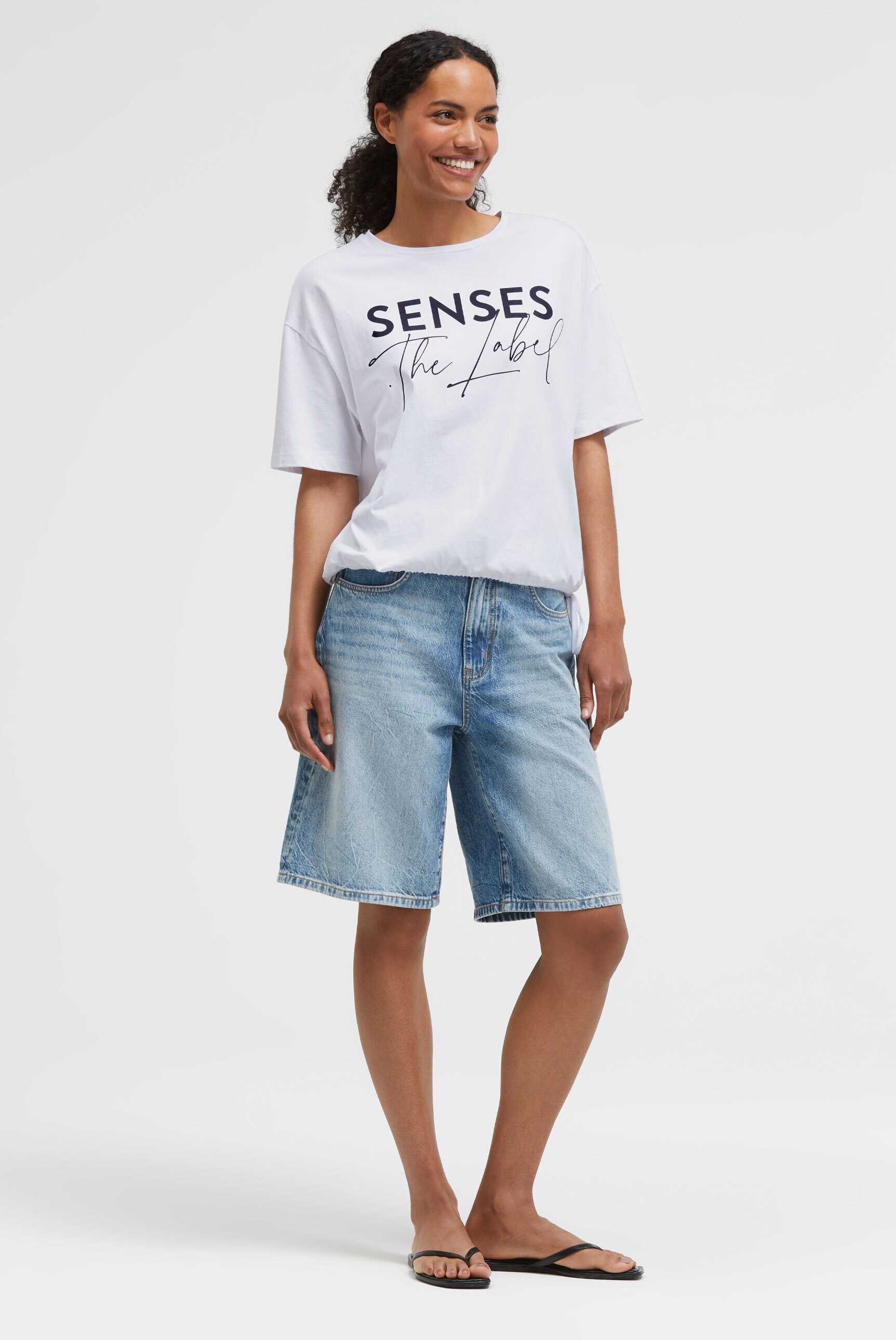 SENSES.THE LABEL Rundhalsshirt mit Bindeband am Saum