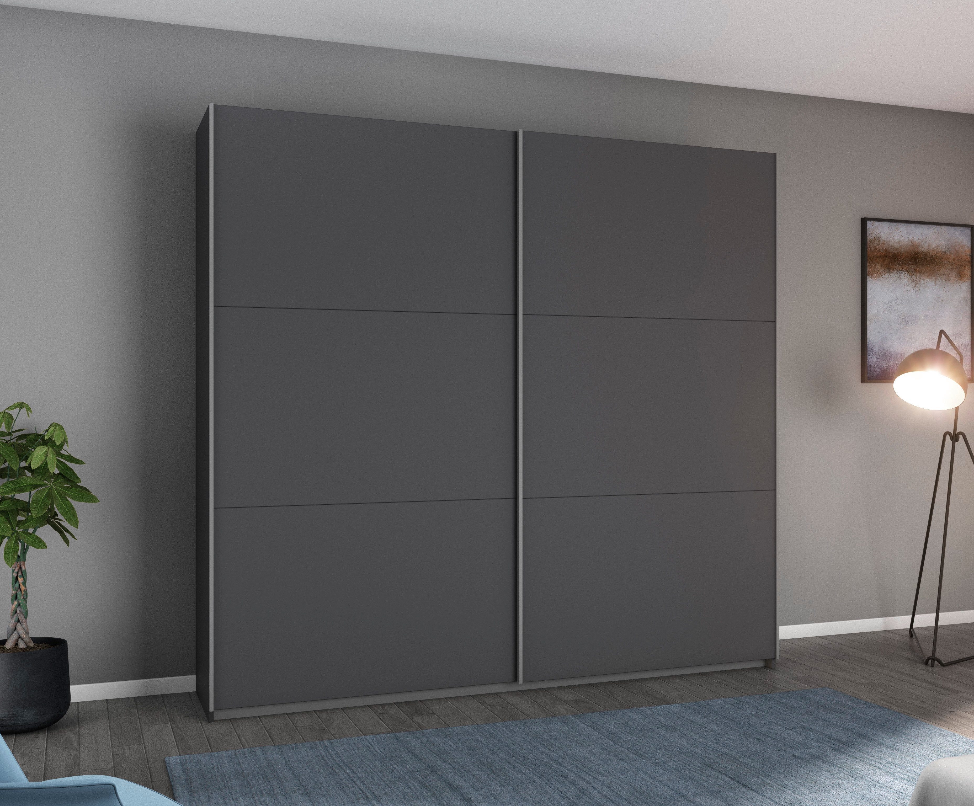 rauch Schwebetürenschrank AURELIO Kleiderschrank Garderobe (3 Ausstattungen BASIC/CLASSIC/PREMIUM (inkl. SOFT-CLOSE-FUNKTION) 3 verschiedene Ausstattungsvarianten Griffe aus Metall MADE IN GERMANY