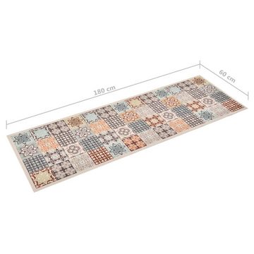 Fußmatte Küchenteppich Waschbar Mosaik Mehrfarbig 60x180 cm, furnicato, Rechteckig