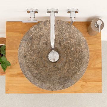 wohnfreuden Aufsatzwaschbecken Marmor Waschbecken Caping 40 cm grau (Kein Set), 40_102427