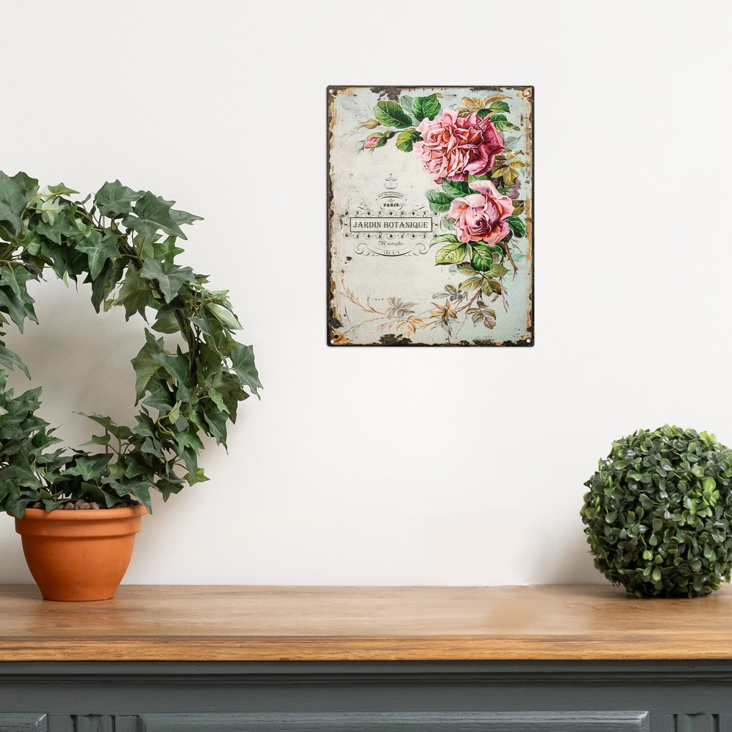 Moritz Metallschild Blechschild Rose Jardin Botanique, (Einzeln), 20 x 25cm günstig online kaufen