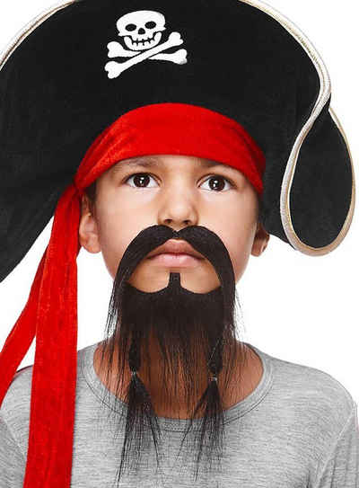 Metamorph Kostüm Piratenbart, Hochwertiger und zertifizierter Kunstbart für Kinder