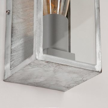 hofstein Außen-Wandleuchte »Bruno« Außenleuchte aus Metall/Glas in Silber-verzinkt/Klar, ohne Leuchtmittel, Wandlampe mit Lichteffekt E27, IP44