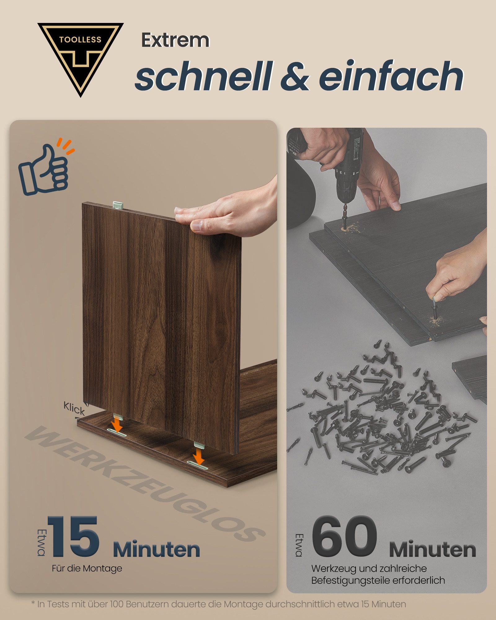 SONGMICS HOME Schuhbank Sitzbank mit Stauraum, offene Fächer, verstellbar, Schuhschrank, Toolless-Technologie, superschnelle werkzeuglose Montage – Bild 3 von 5