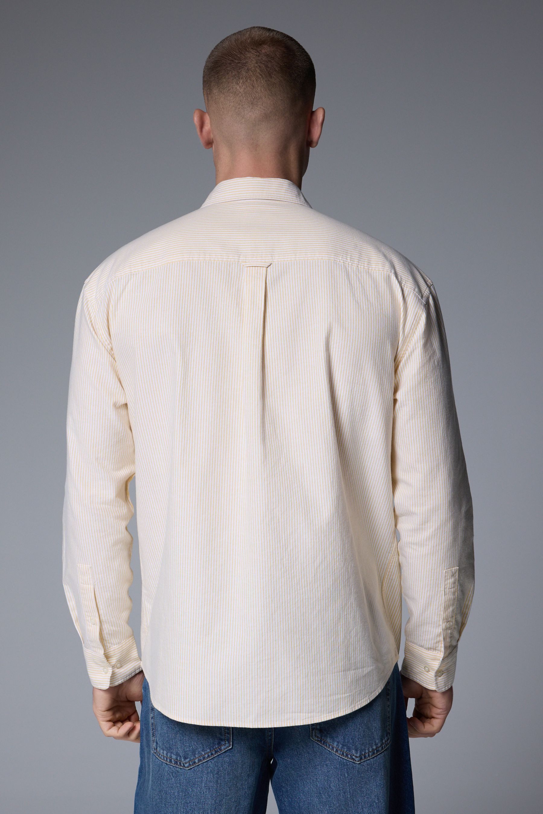 Next Langarmhemd Gestreiftes langärmeliges Oxfordhemd (1-tlg) günstig online kaufen