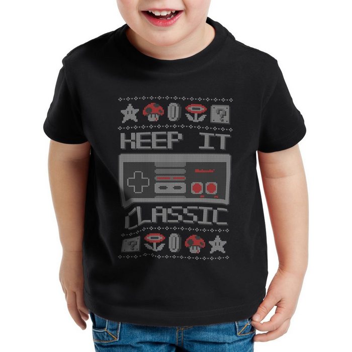 style3 Print-Shirt Kinder T-Shirt Keep it Classic Ugly Sweater NES x-mas pulli weihnachtsbaum