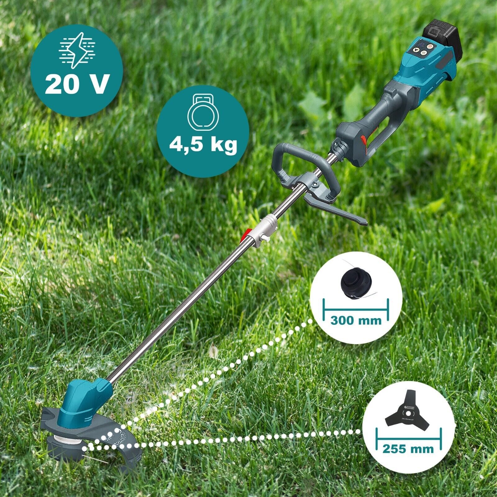 Könner & Söhnen Akku-Rasentrimmer KS BCT-20V + KS C24A + KS 20V2-1, (1 St)