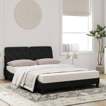 vidaXL Bett Bett mit Matratze Schwarz 140x190 cm Samt