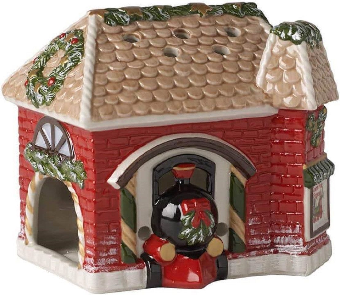 Villeroy & Boch Windlicht 6540 - North Pole Express "Bahnhof", Porzellan, 14.5 x 11 x 13 cm (1 St)