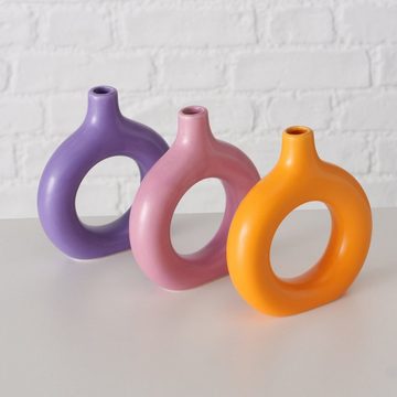 BOLTZE Dekovase Vase Lanyo 3er-SET, Lila, Orange, Pink (3 St)