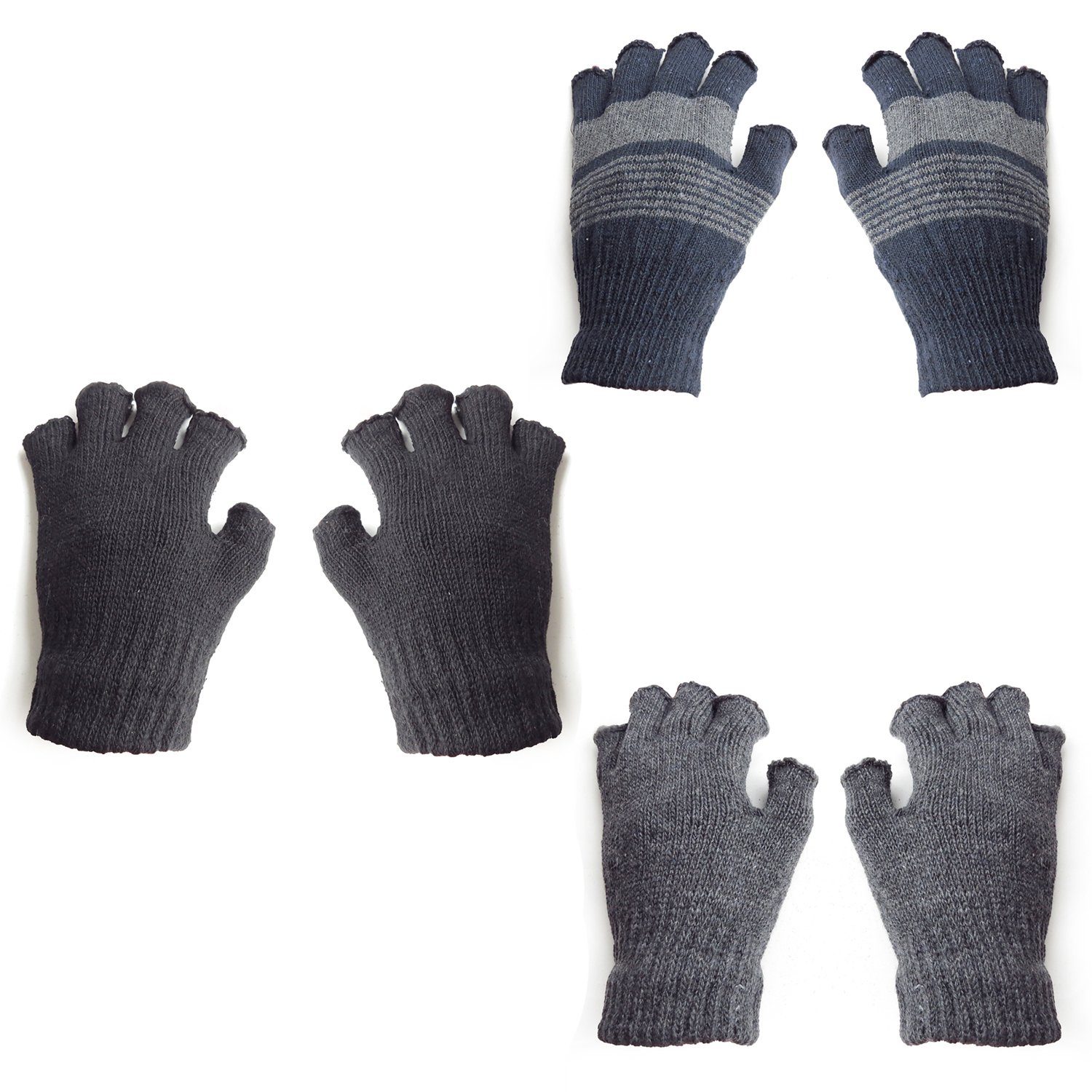 Halbfinger Sonia Strickhandschuhe Strick Fingerhandschuhe gestreift Strickhandschuhe Halbfinger Onesize, Winter Einfarbig Originelli