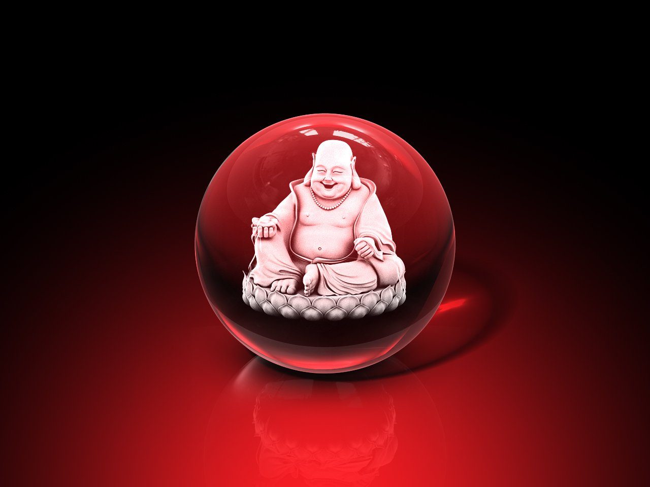 GLASFOTO.COM Buddhafigur lachender Buddha - Kugel