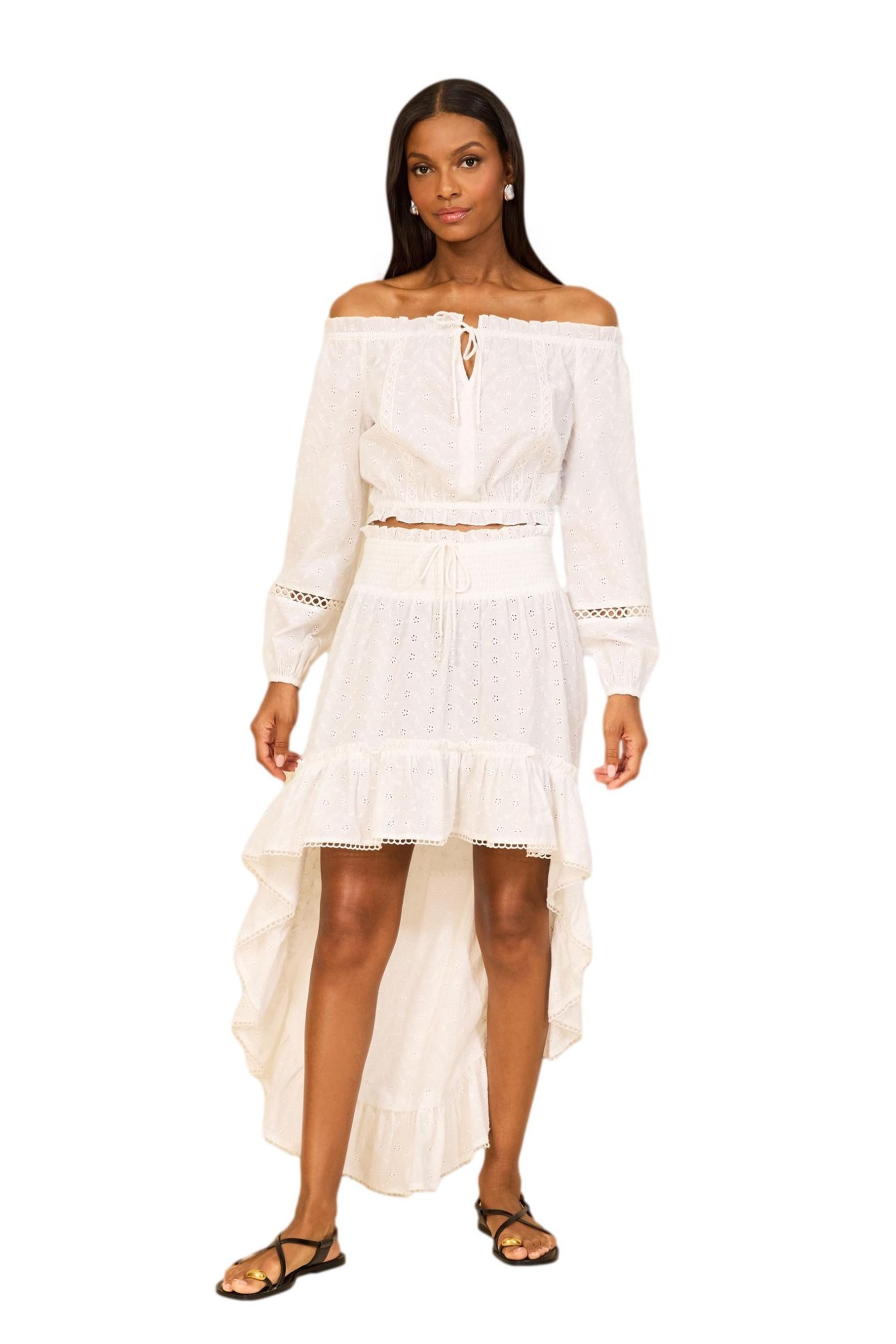 LIPSY Strandkleid Lipsy Cover-up mit Bardot-Ausschnitt + Zipfelrock (1-tlg)