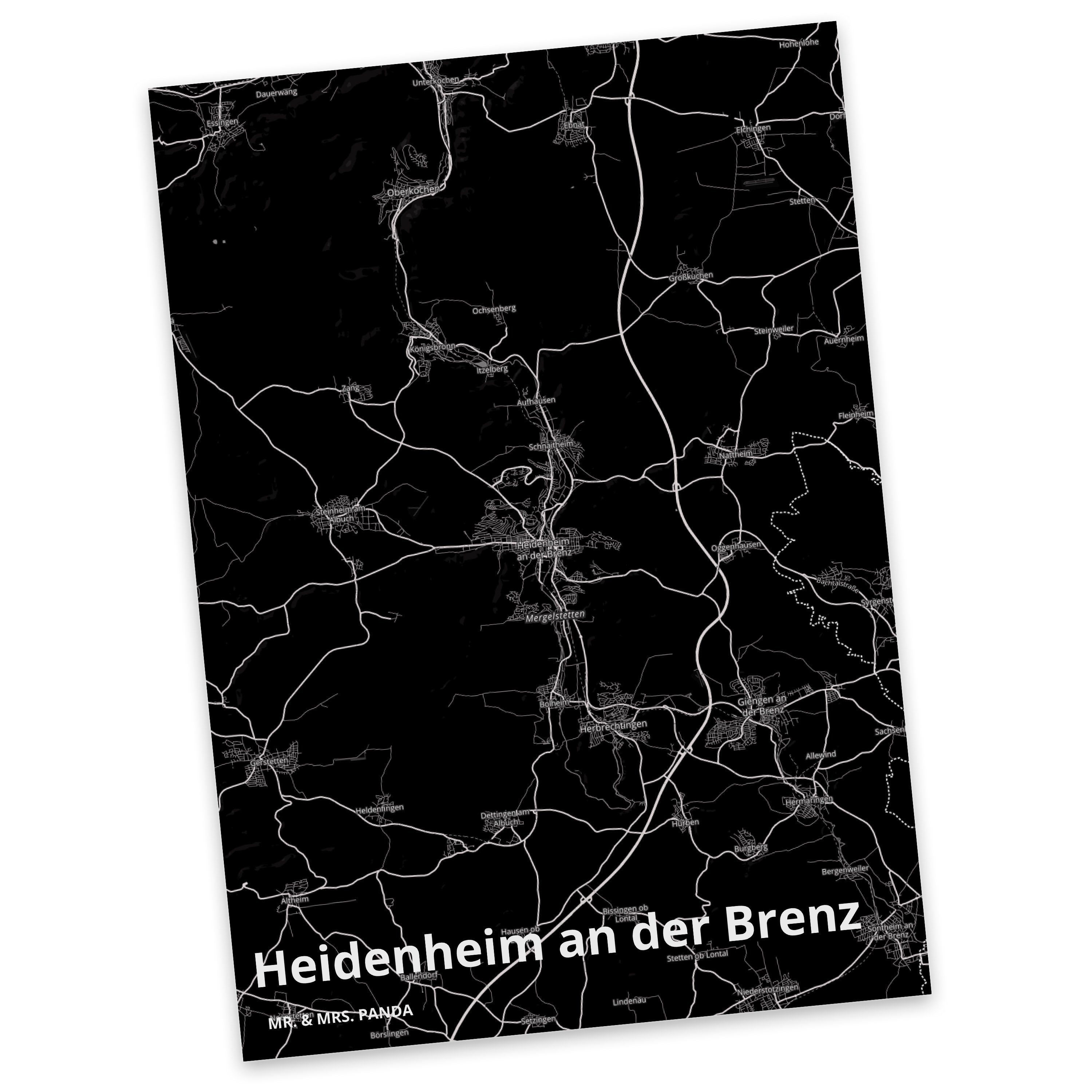 Panda & Postkarte Stadt, Geschenk, Brenz Heidenheim - Geschenk an der Geburtstagskarte, Mr. Mrs.