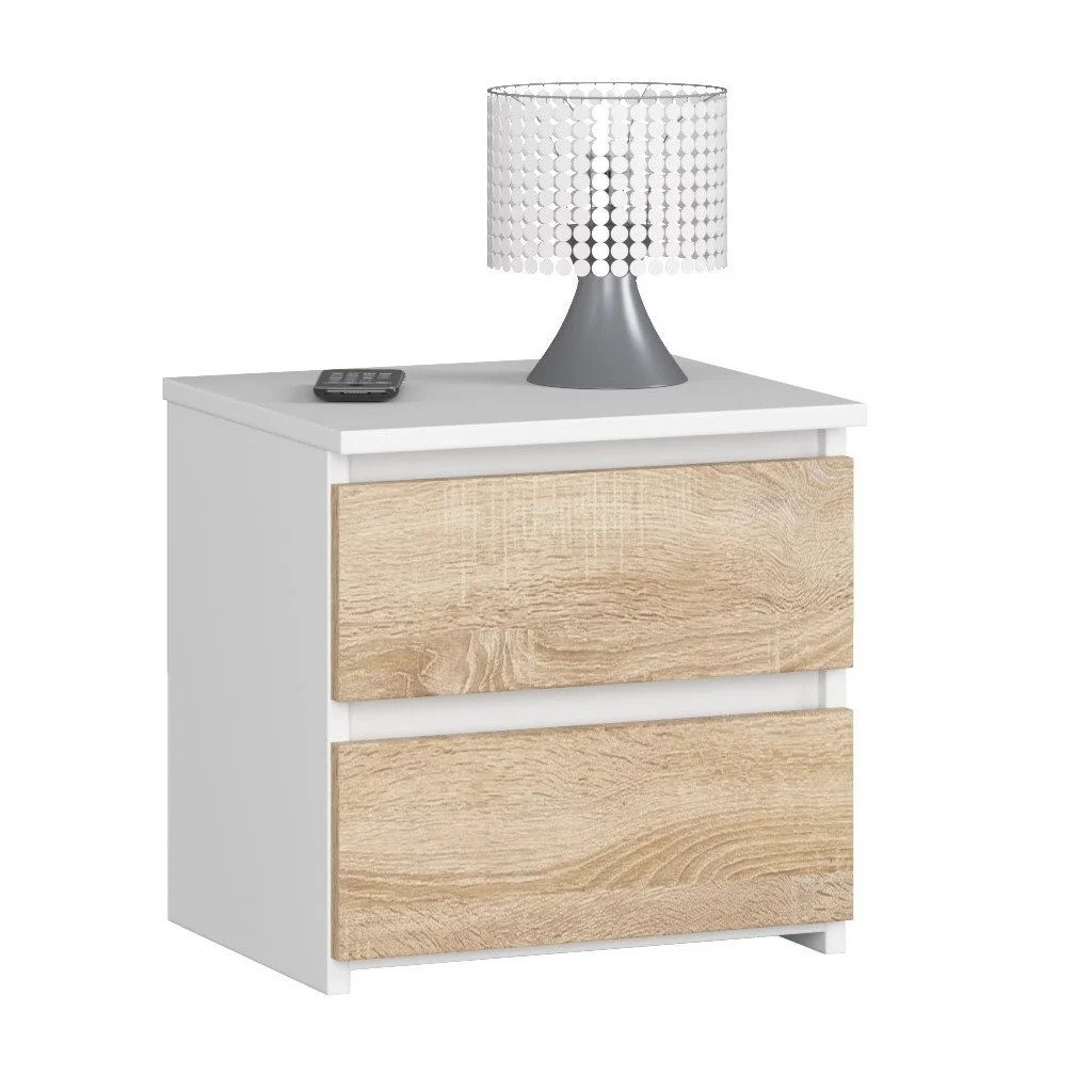 Raumhirsch Furniture Nachttisch praktisch & stilvoll - Nachtschrank - Nachtkommode, Maße: 40x40x35 cm, 2 Schubladen, Soft-Close